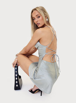 Celena Mini Dress Metallic Silver