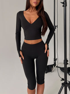Power Hour Active Capri Leggings Schwarz