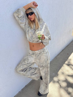 Kennah Wide Leg Sweat Pants Camo