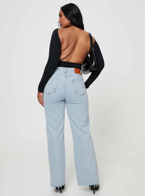 product Princess Polly High Waisted  Arlington Straight Leg Denim Jeans Light Wash