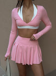 Dynamic Pleat Active Skort Pink