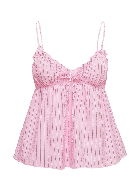 product Princess Polly Abigayle Top Pink Stripe Sleeveless V-Neck 