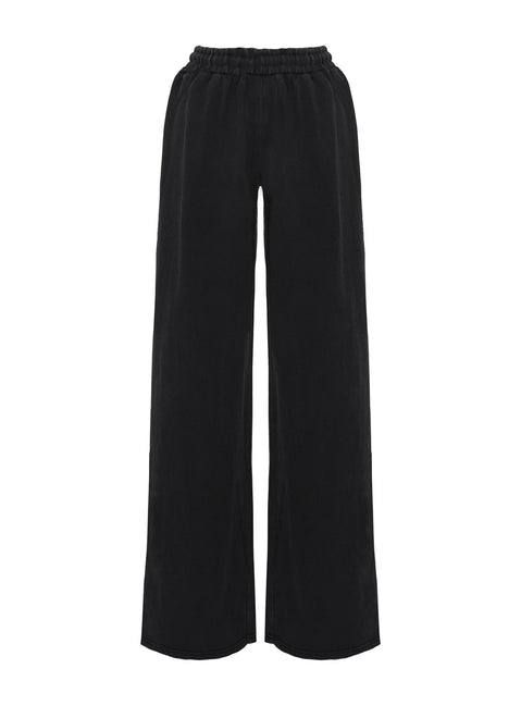 product Princess Polly All Day Straight Leg Sweatpants Washed Black High Waisted Pants 