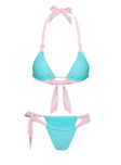 Angel Bay Triangle Bikini Top Turquoise / Pink