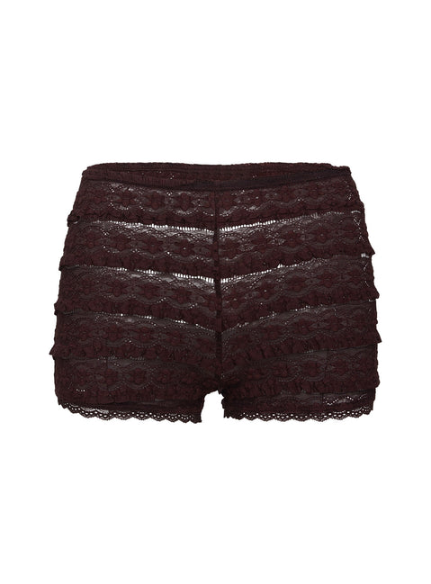 product Princess Polly Angelis Lace Shorts Chocolate High Waisted Shorts 