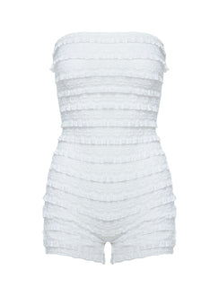 Ayver Strapless Playsuit White
