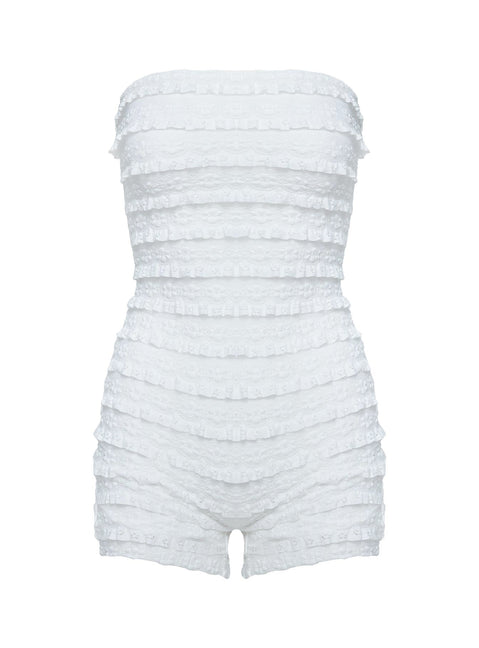 Ayver Strapless Playsuit White