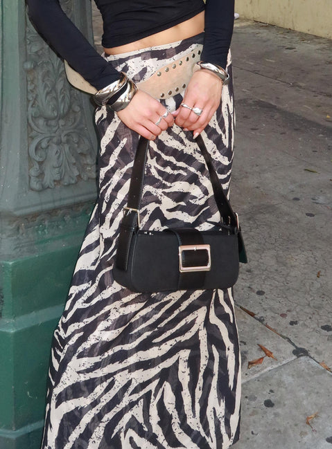 Addie Buckle Detail Shoulder Bag Black