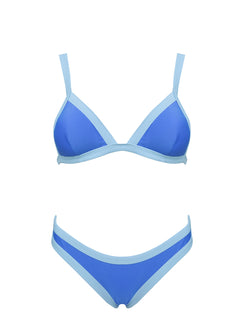 Amiri Contrast Triangle Bikini Top Blue
