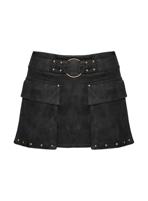 product Princess Polly Aventura Hardware Skort Black High Waisted Shorts 