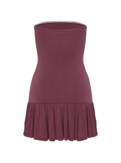 product Princess Polly Love Lingers Strapless Mini Dress Burgundy Straight Neck 