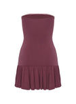 Love Lingers Strapless Mini Dress Burgundy Petite