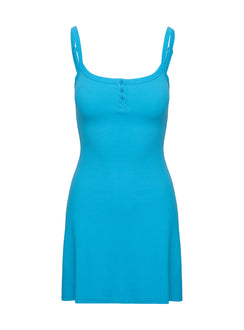 product Princess Polly Baseline Rib Mini Dress Blue Scoop Neck 