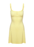 product Princess Polly Baseline Rib Mini Dress Yellow Scoop Neck 