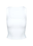 product Princess Polly Baseline Square Neck Rib Tank Top White Sleeveless Square Neck 