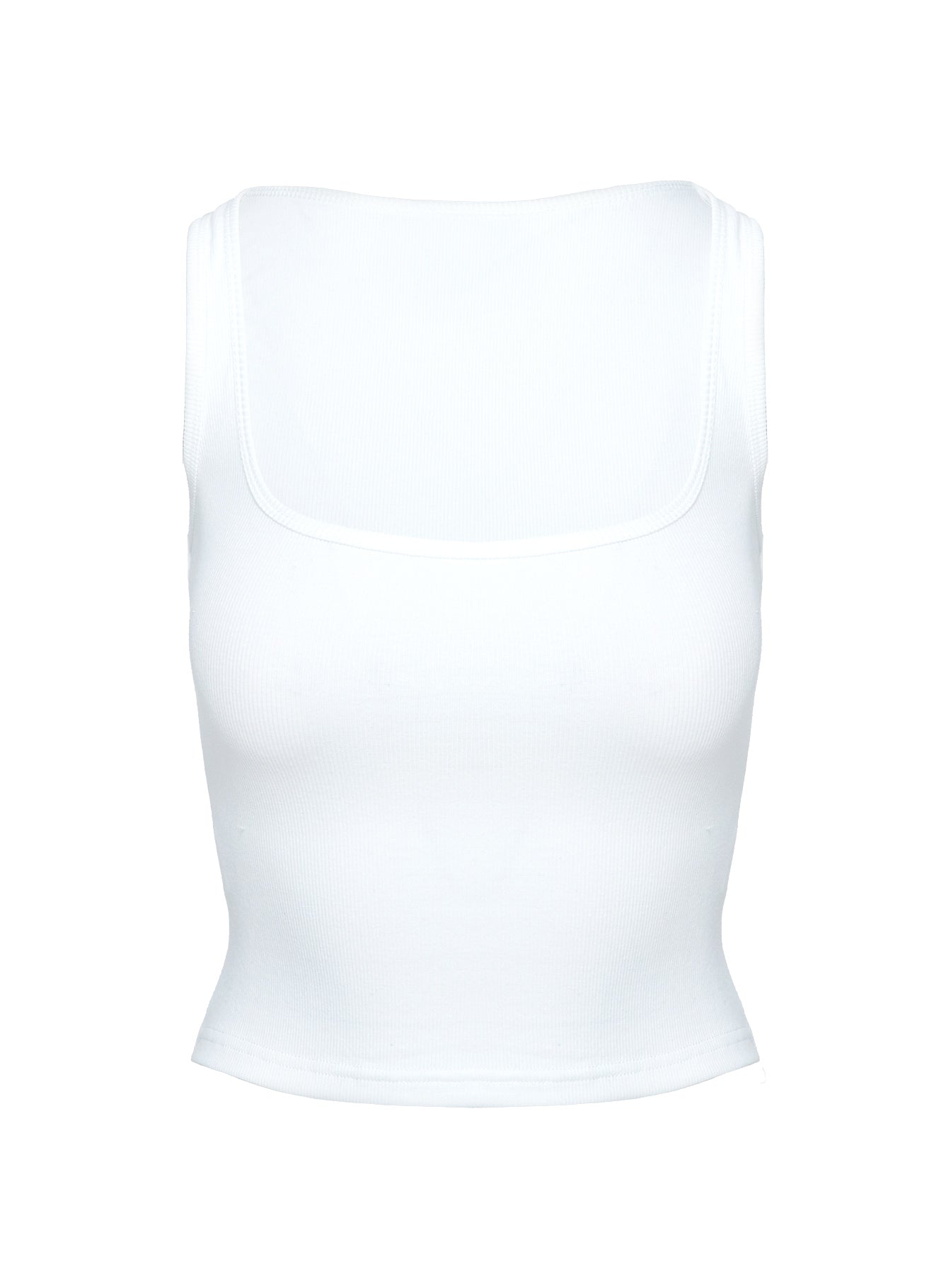 product Princess Polly Baseline Square Neck Rib Tank Top White Sleeveless Square Neck 
