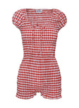 Bashful Playsuit Red Check