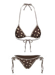 Bellarosa Triangle Bikini Top Brown Floral