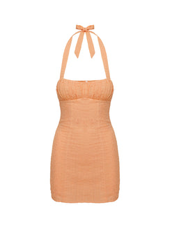 product Princess Polly Biller Mini Dress Orange Broderie Square Neck 