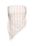 front view of model wearing Princess Polly Birdie Top Pink Stripe Sleeveless straight 