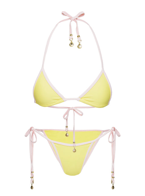 Beasley Tie Side Bikini Bottoms Yellow / Pink