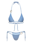 Breeze Glitter Triangle Bikini Top Blue