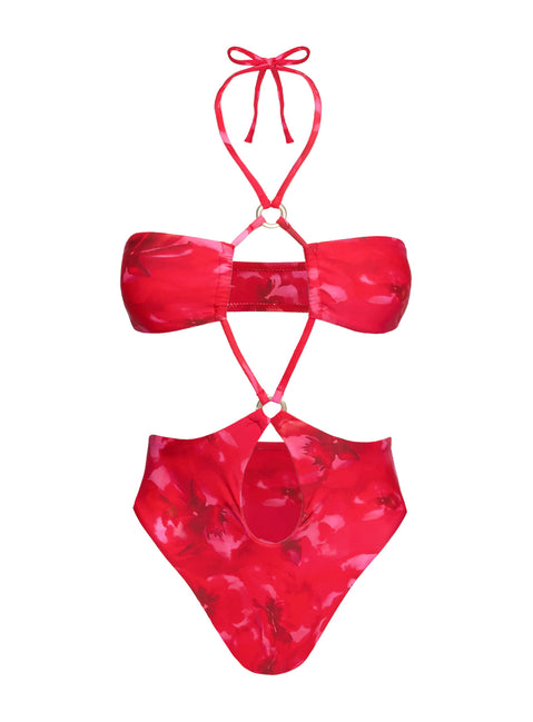 Burning Daylight One Piece Red Floral