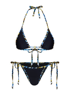 Blaylock Triangle Bikini Top Black / Zebra