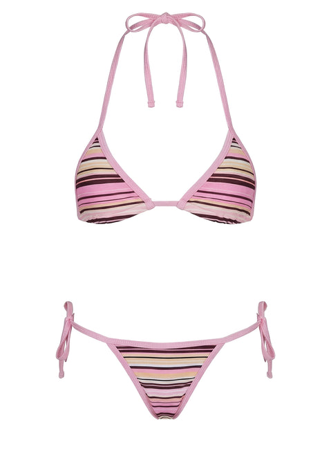 Beasley Tie Side Bikini Bottoms Pink / Yellow Stripe