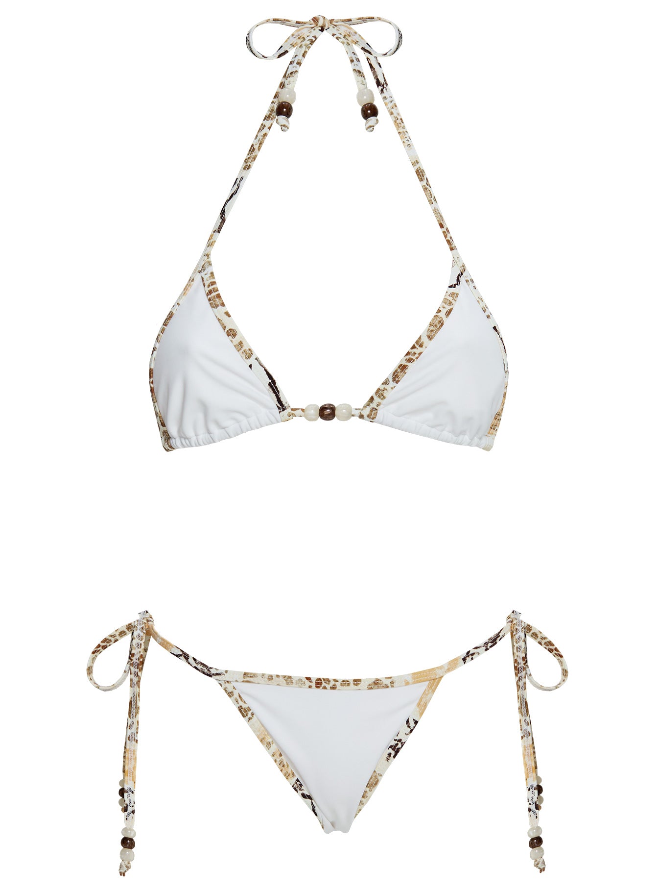 Blaylock Triangle Bikini Top White / Animal Multi