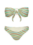 Calbira Cheeky Bikini Bottoms Green Stripe