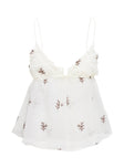 Cinnamon Embroidered Top Cream