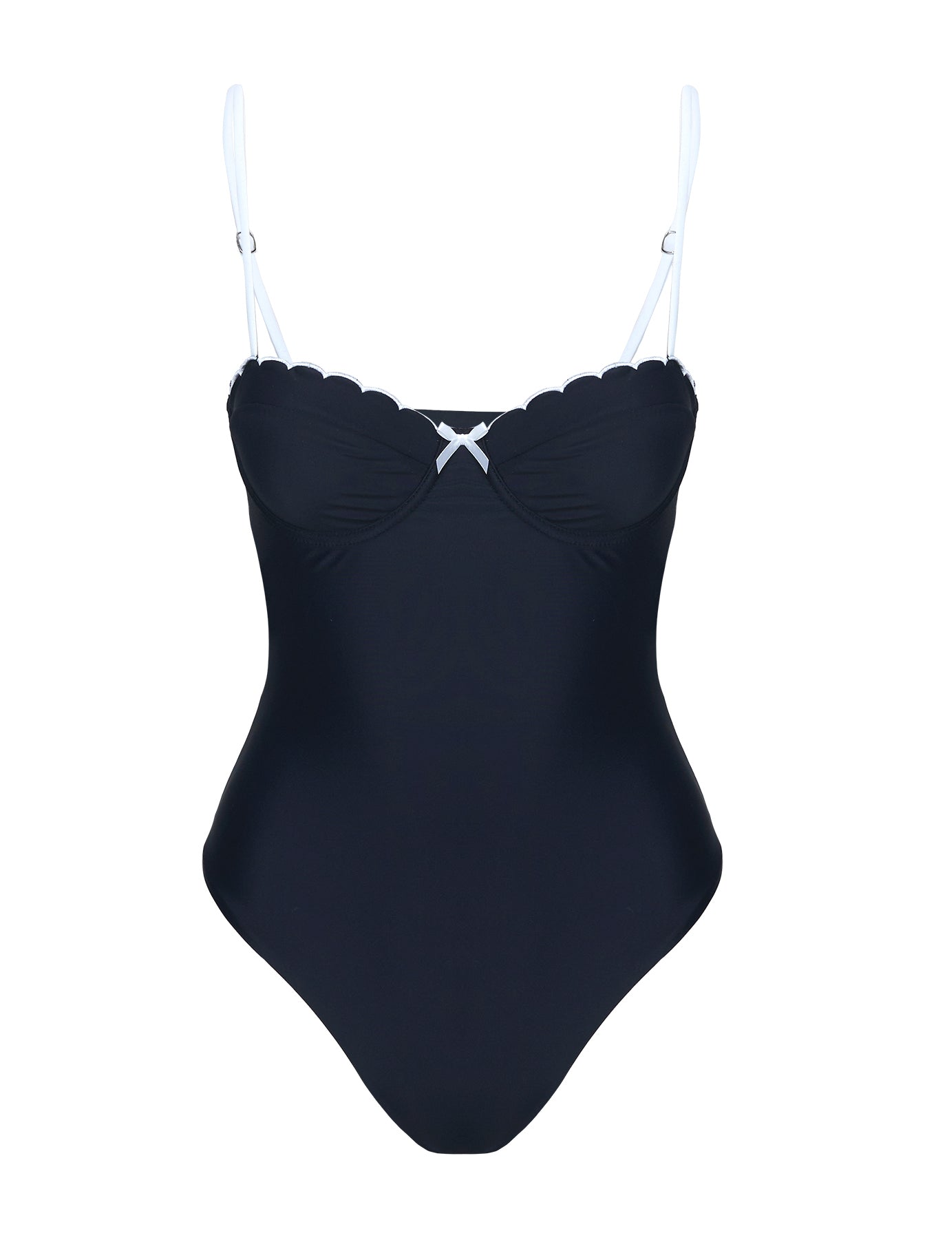 Claryssa Scallop One Piece Black