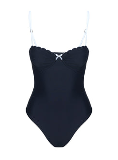 Claryssa Scallop One Piece Black