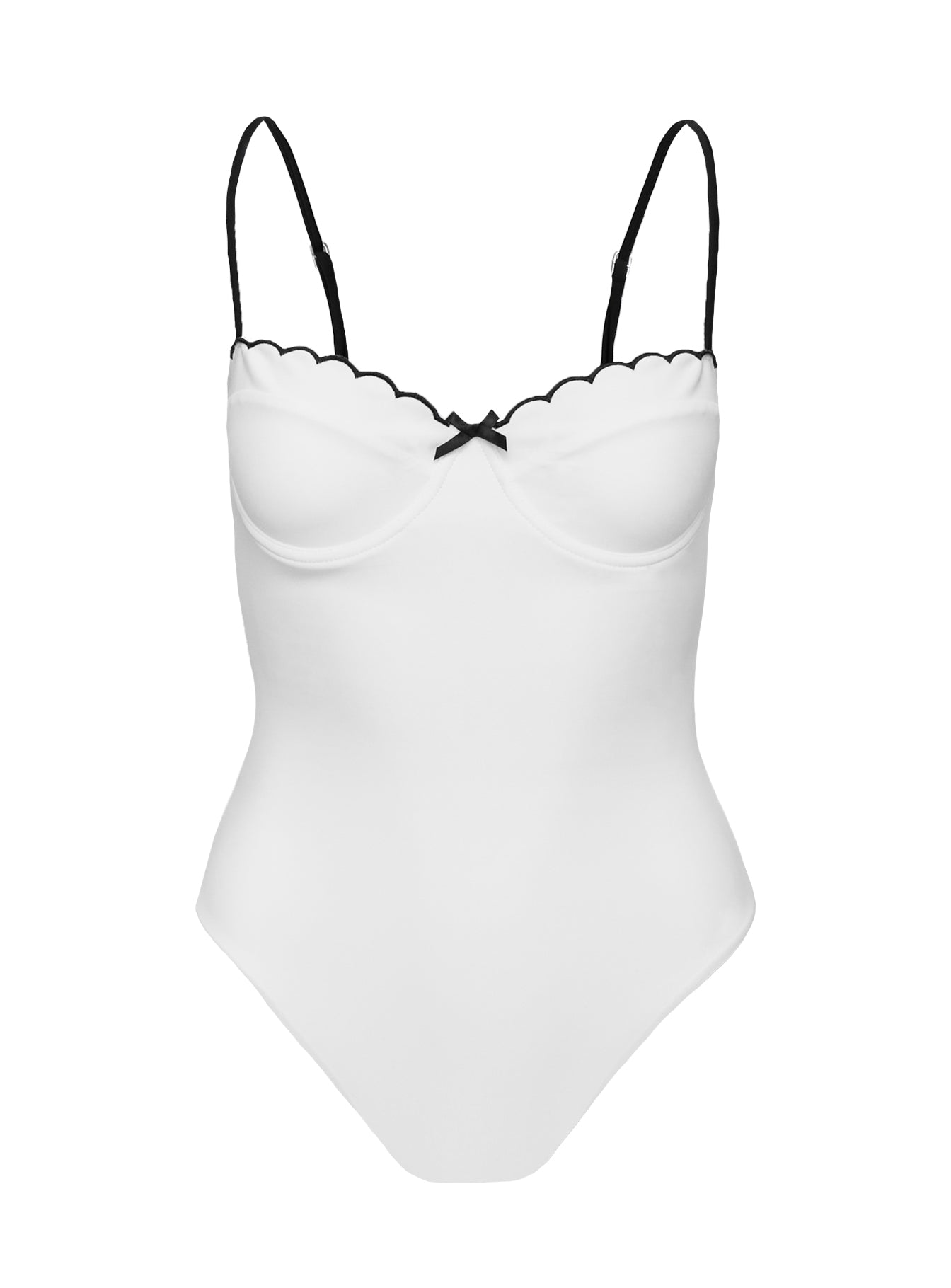 Claryssa Scallop One Piece White / Black