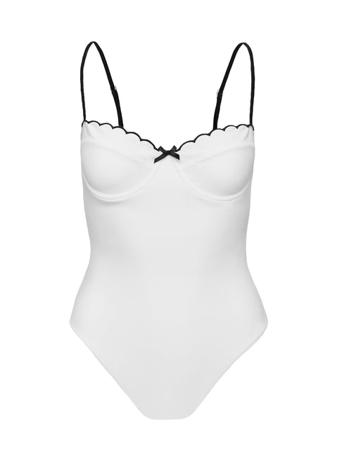 Claryssa Scallop One Piece White / Black