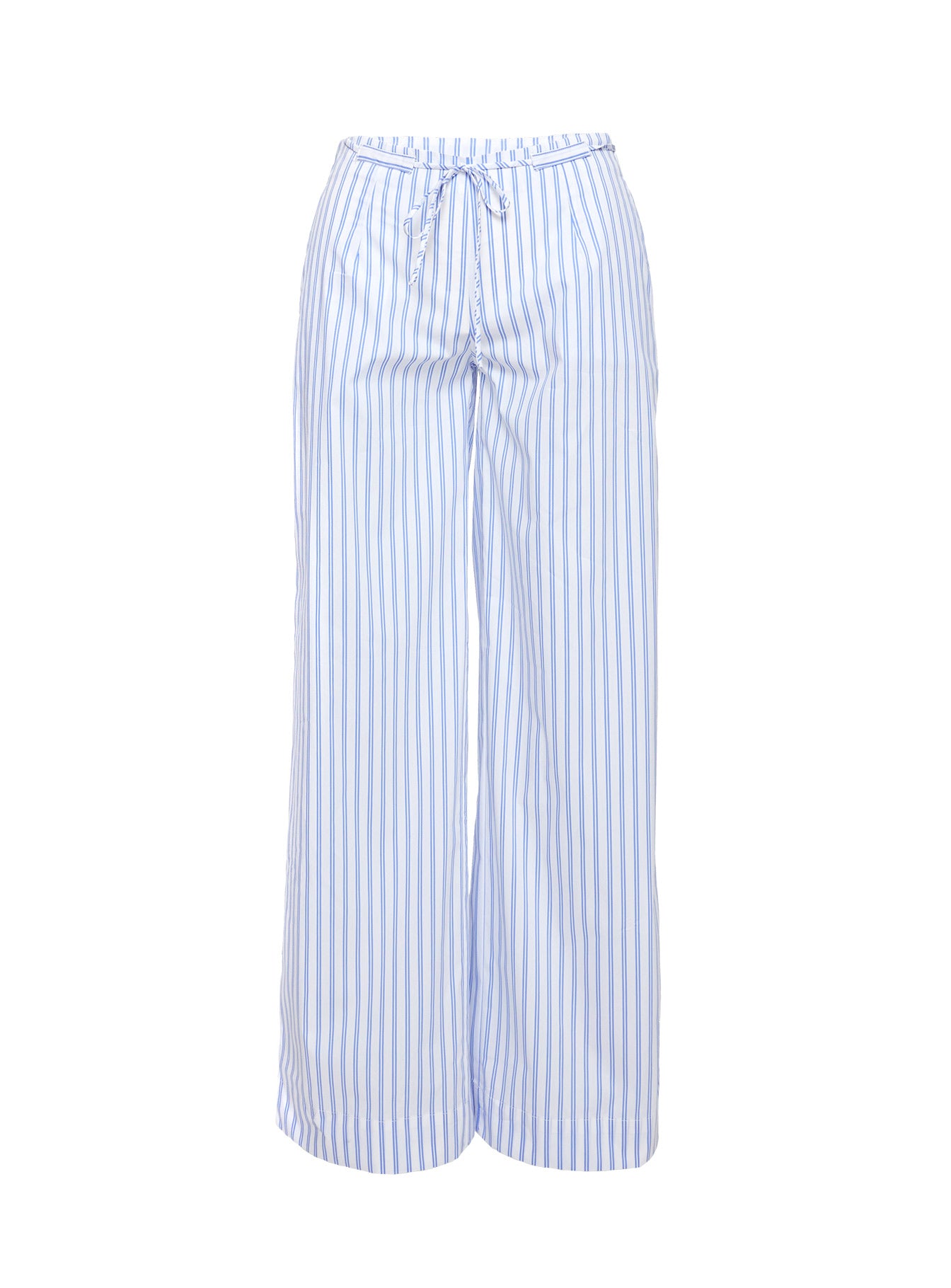 Collied Low Rise Pants Blue White Stripe