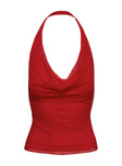 product Princess Polly Come Over Cowl Neck Halter Top Red Sleeveless Cowl 