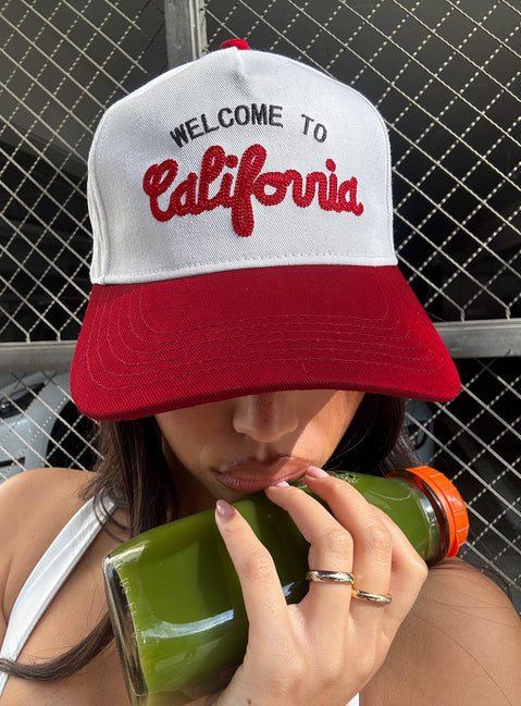 California Trucker Hat Red / White