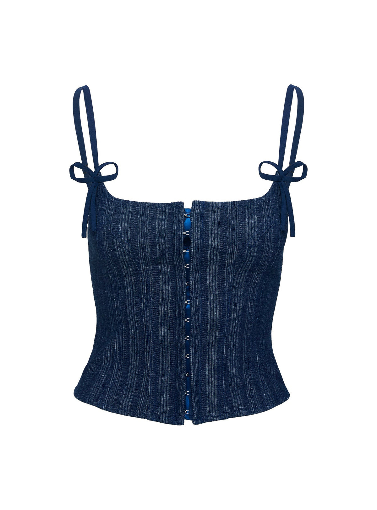 Charismatic Denim Corset Dark Pinstripe