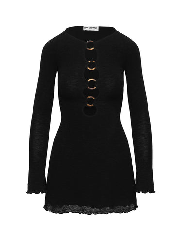 Black Long Sleeve Mini Dresses
