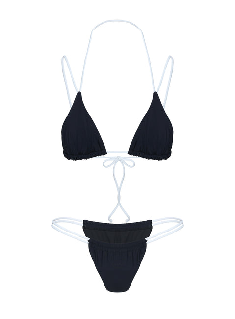 Desiree Triangle Bikini Top Black / White