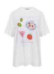 Dine With Me Graphic Top White