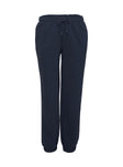 side view of model wearing Princess Polly Dream Fleece Ankle Cuff Sweatpants Navy High Waisted Pants 