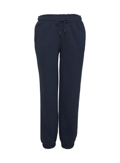 side view of model wearing Princess Polly Dream Fleece Ankle Cuff Sweatpants Navy High Waisted Pants 