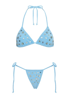 Delora Tie Side Cheeky Bikini Bottoms Blue