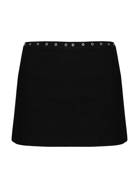 product Princess Polly Disclosure Eyelet Skort Black High Waisted Shorts 