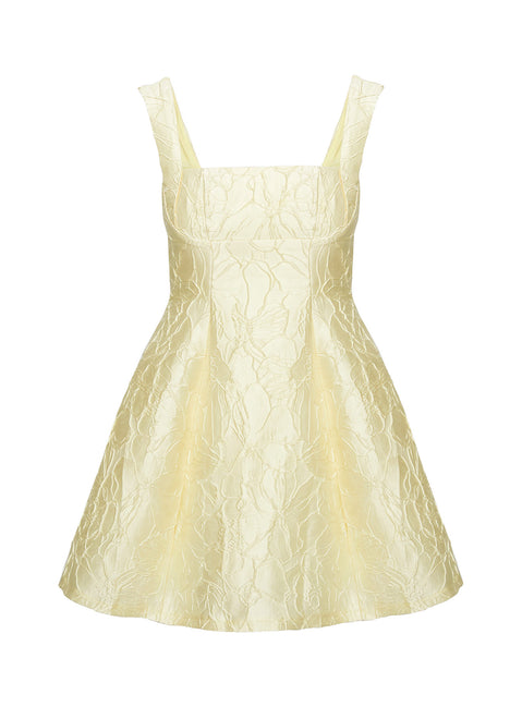 product Princess Polly Eloquent Mini Dress Light Yellow Square Neck 