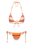 Essense Triangle Bikini Top Orange Multi