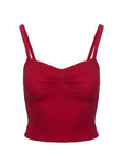 product Princess Polly Essentials Ruched Rib Cami Top Red Sleeveless Sweetheart 